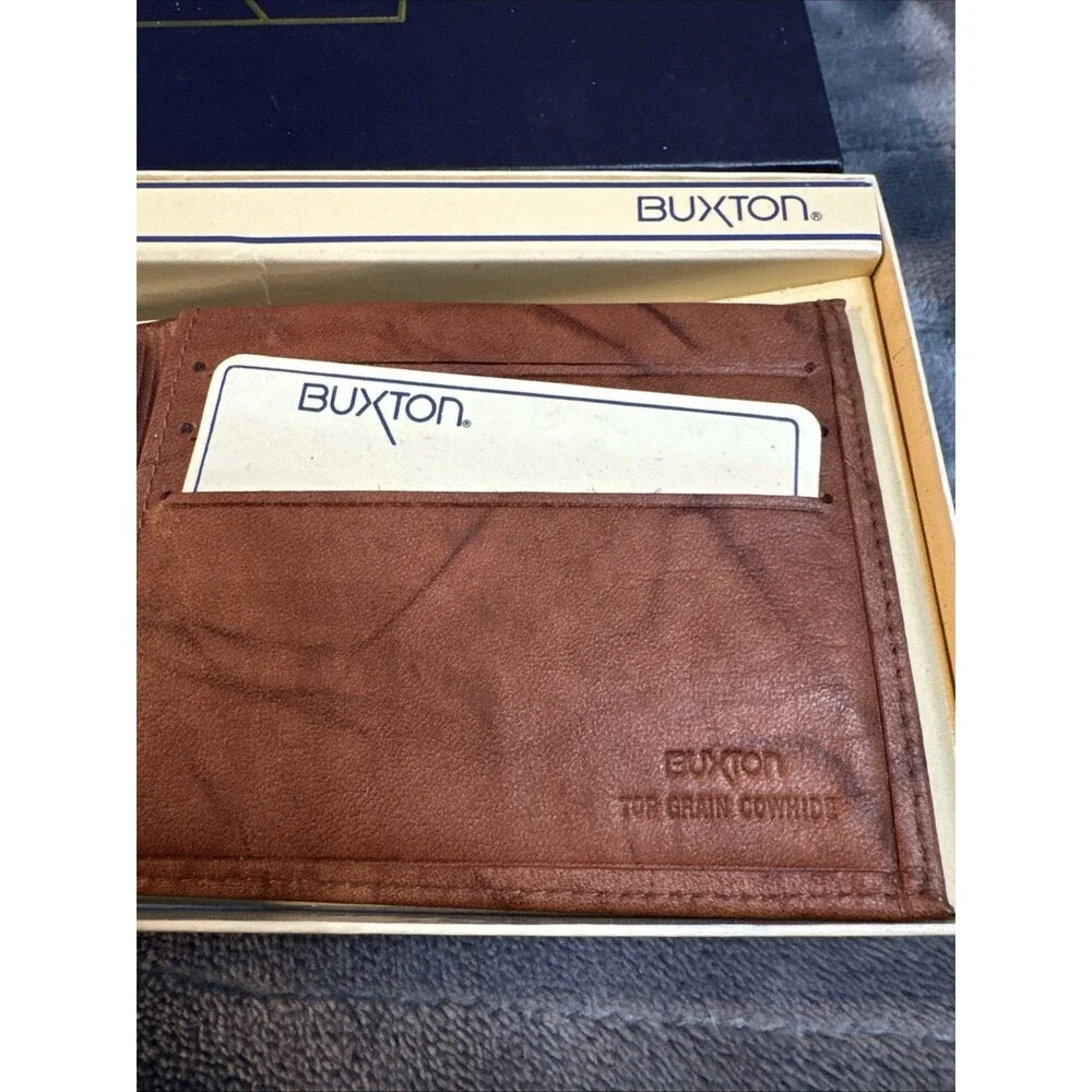Vintage BUXTON Convertible Billfold w/Box & Inserts Top Grain Cowhide MIB/NOS